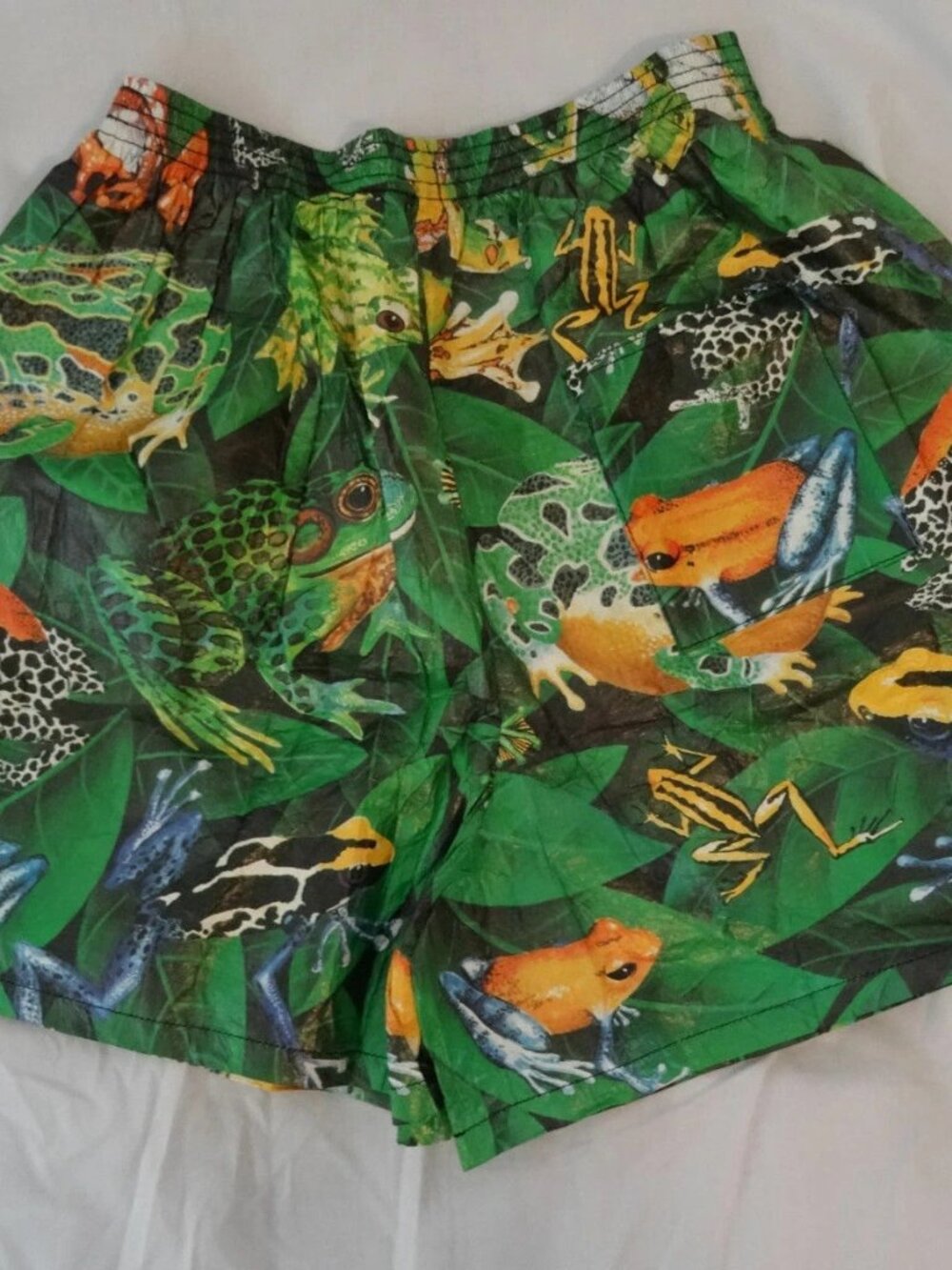 PRIDE Dart Frog Animal Print Tyvek Shorts Swimming Trunks Sz L